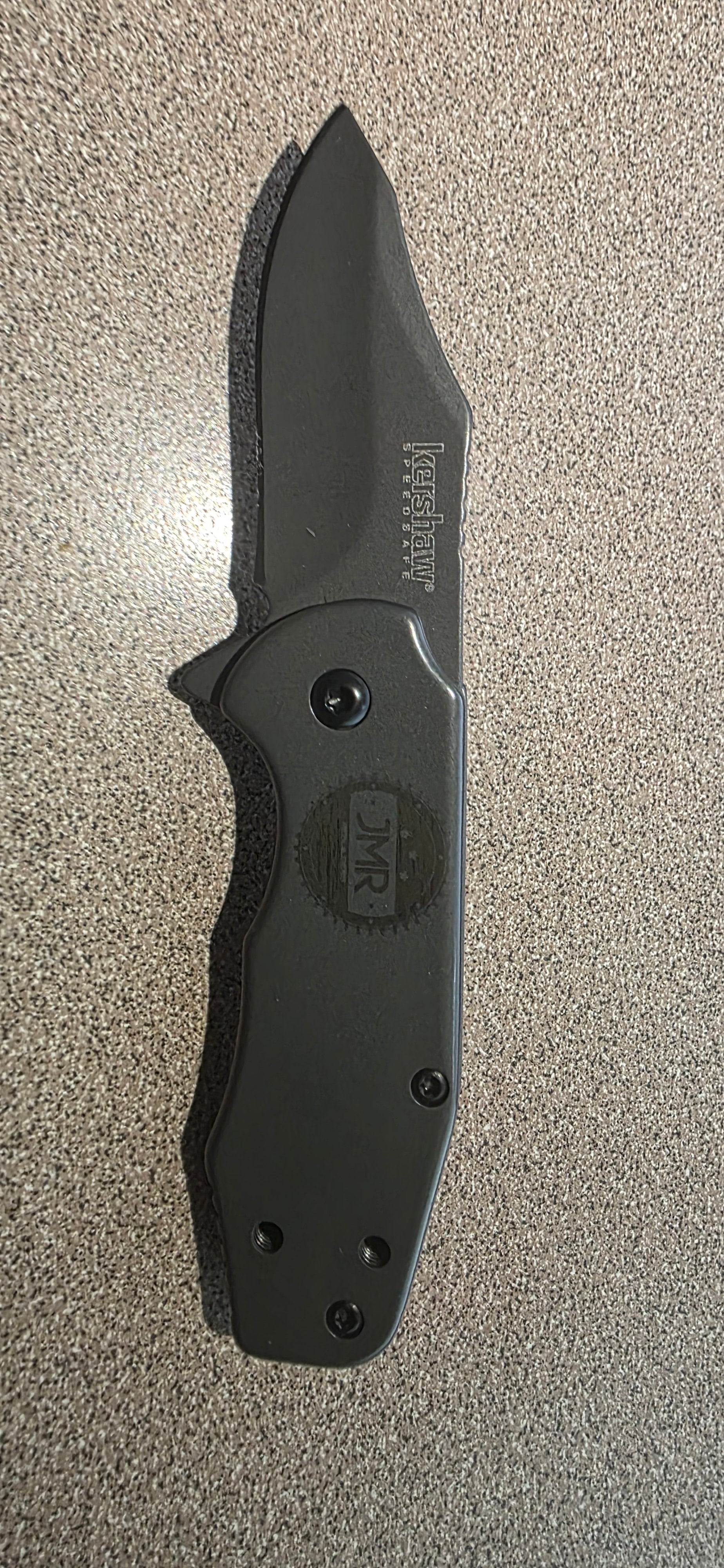 JMR Ghost Engraved Kersahw Ember Assisted Smaller Pocketknife