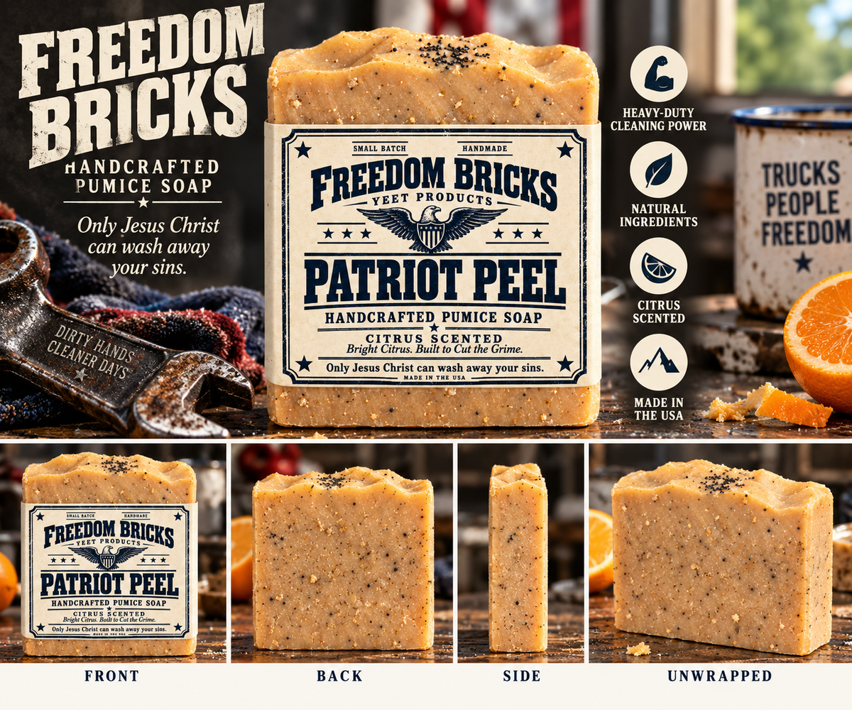 FREEDOM Bricks Handcrafted Pumice Soap - Patriot Peel Scent